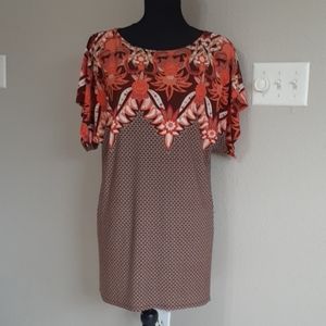 ONLY 9 Brown & Orange Tunic Size Large